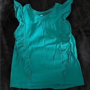 Tea Collection blue teal ruffle sleeveless top 7
